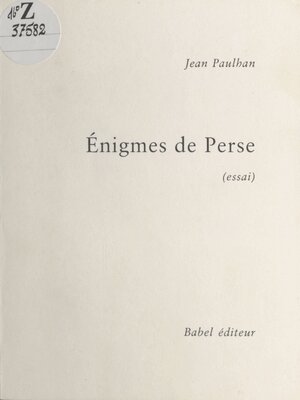 cover image of Énigmes de Perse